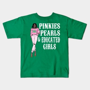 Pinkies Pearls and Educated Girls Kids T-Shirt